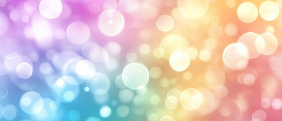 Obraz premium Abstract Pastel Bokeh Background Soft Rainbow Colors Defocused Lights Circular Blur