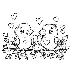 Obraz premium Simple Bird Coloring Page Charming Avian Illustrations for Kids