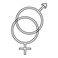 Gender icon vector design. Male and female sign of gender equality icon vector.  Male and female symbol.