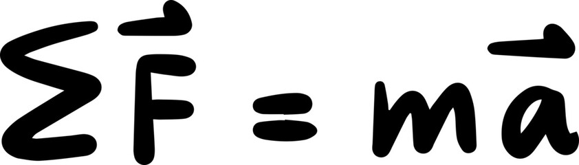 newton law Physics handwritten illustrations 