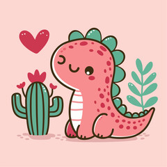 cute dinosaur illustration 