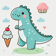 cute dinosaur illustration 