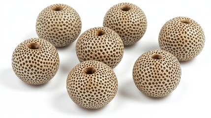 Decorative Natural Beads with Unique Hole Patterns and Texture