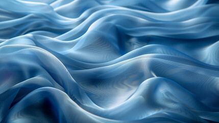 Obraz premium Light blue sheer fabric with soft flowing waves