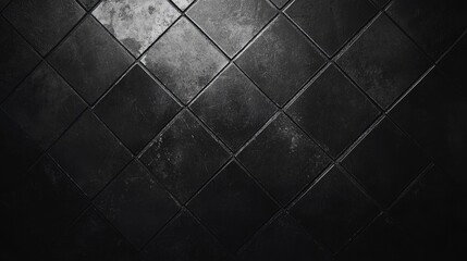 Metal Floor Plate With Diamond Pattern.Black blackboard blank dark board grunge steel background surface banner wallpaper with copy space. Rusty old aged vintage backdrop.