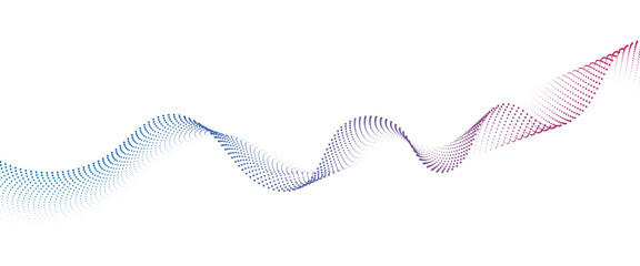 Flowing Dot Wave halftone gradient pattern on transparent background	
