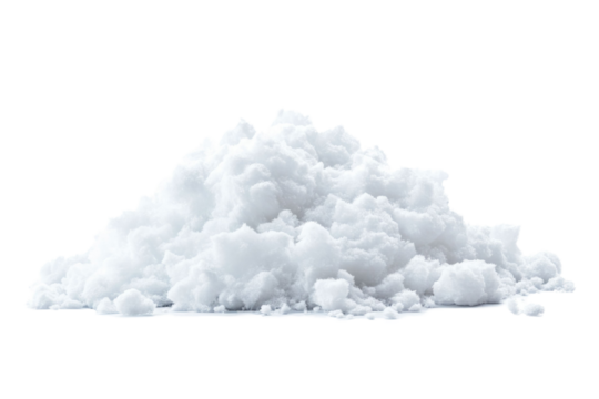 Pile of white snow isolated on a white background. PNG
