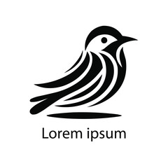 Elegant Black Bird Logo for Branding and Identity