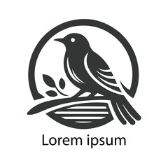 Elegant Black Bird Logo for Branding and Identity