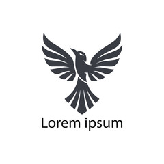 Elegant Black Bird Logo for Branding and Identity