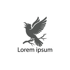 Elegant Black Bird Logo for Branding and Identity