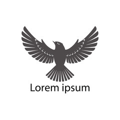 Obraz premium Elegant Black Bird Logo for Branding and Identity