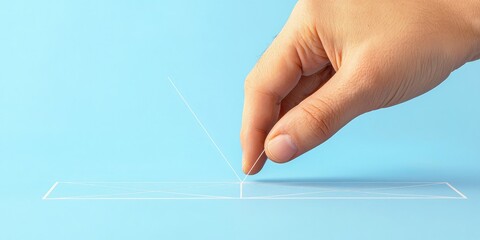 A hand solving a quadratic equation on paper.