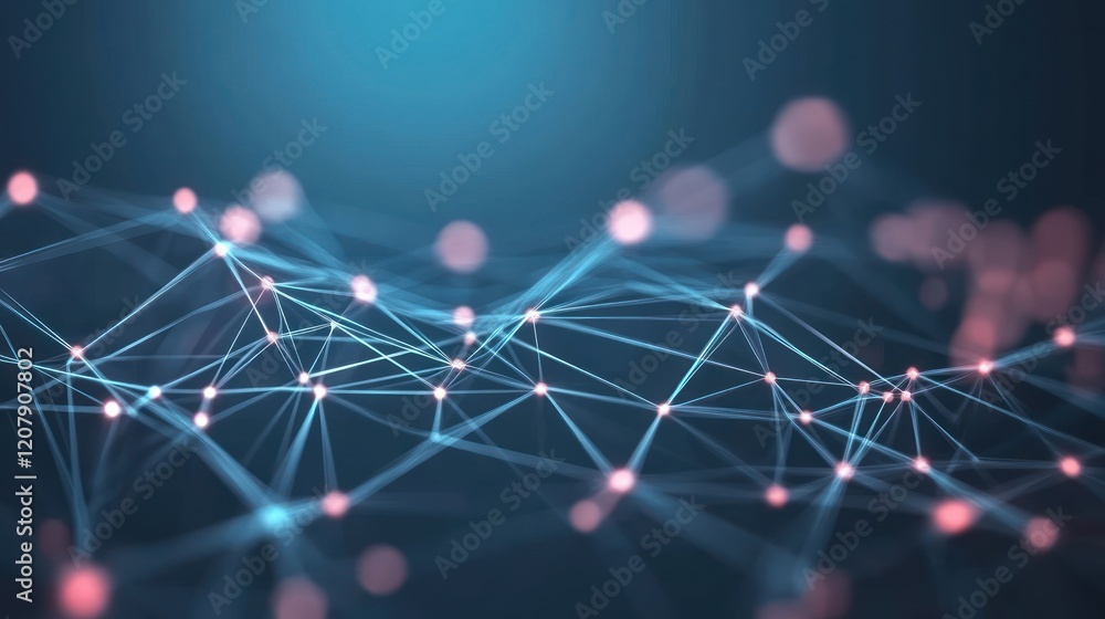 Poster global network connection, digital data flow, abstract background, tech concept