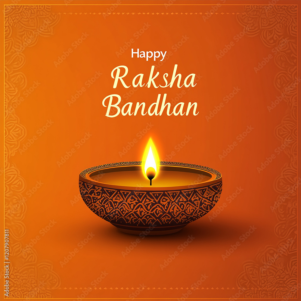 Fototapete vector illustration of happy template background with text happy raksha bandhan