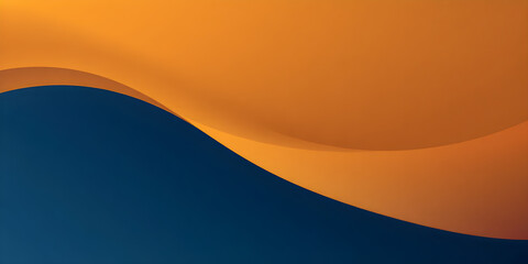 Abstract gradient simple line waves transitioning from deep navy blue to warm goldenrod, abstract aesthetic, commercial background