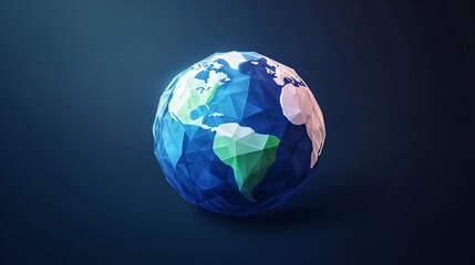 3D Rendering Low Poly Earth Globe Illustration – Polygonal
