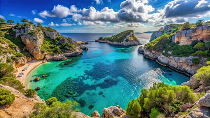Mallorca Coastline Panorama - Sunny Summer Day - AI Photography