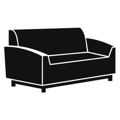 Sofa Black silhouette vector art illustration isolated on a transparent background