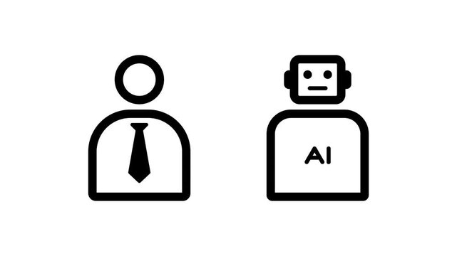 Layoff of Workers and AI Takeover Animation with Arrows