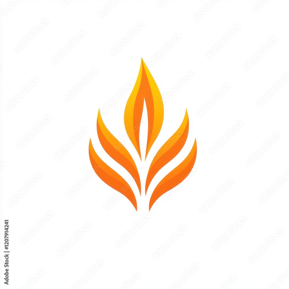 Poster abstract orange flame graphic on a white background for use as a design element