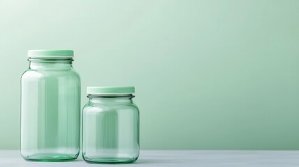 food delivery eco-friendly packaging. Recycled glass containers, ideal for sauces, soups, or beverages with a return-and-reuse program