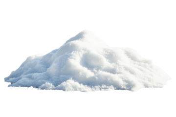 Pile of white snow isolated on a white background. PNG
