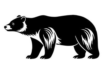 vector illustration of a spectacled, mountain, or andean bear in side view, showcasing its unique markings. perfect for wildlife designs, south american fauna themes, or educational projects