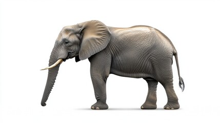 Obraz premium Realistic Illustration of an African Elephant on White Background
