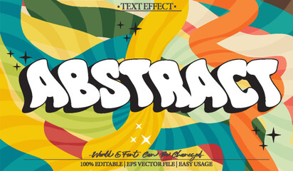Abstract Vector Text Effect Editable Alphabet Colorful Creative Surreal