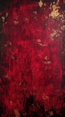 Textured red background with gold accents and abstract artistic details