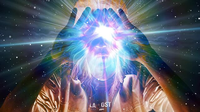 ilhouette of a person meditating and opening the third eye chakra