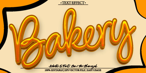 Bakery Vector Text Effect Editable Alphabet Bread Bake Bagel Cake