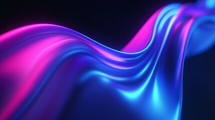 Naklejka premium Neon Pink and Blue Flowing Fabric Background creating a futuristic and bold aesthetic