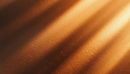 Warm sunlight casting shadows on textured brown surface