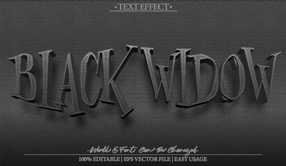  Black Widow Vector Text Effect Editable Alphabet Animal Spider Venomous