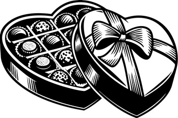 heart shaped gift box with bow