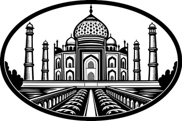 taj mahal vector illustration