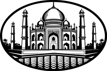taj mahal vector illustration