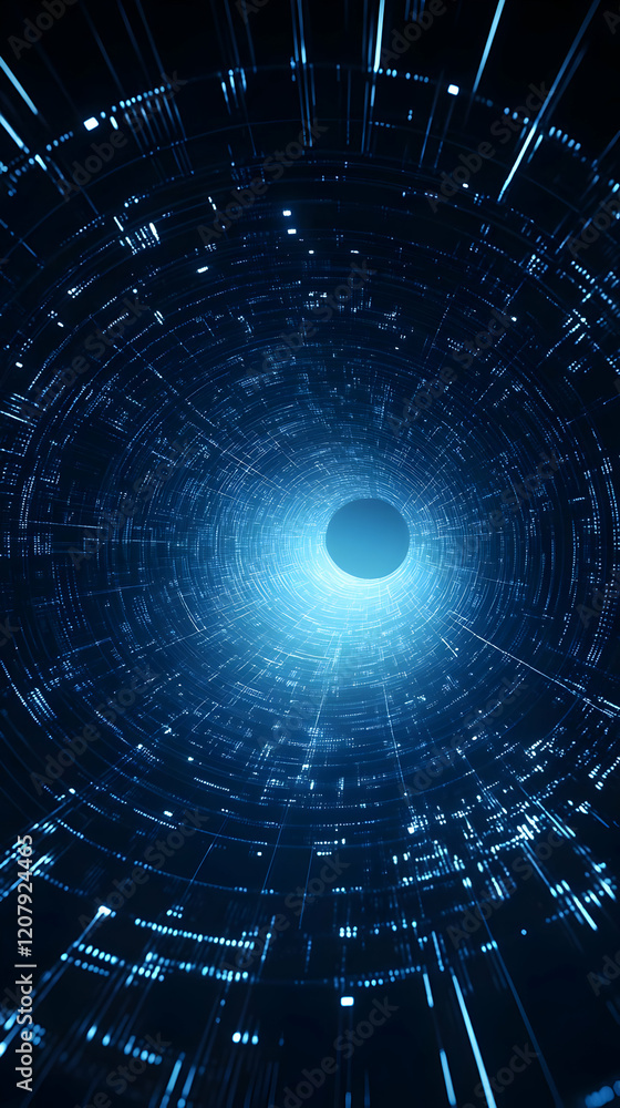 Poster abstract 3d data tunnel background