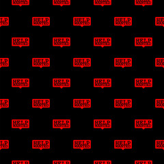 Fototapeta premium Help wanted icon pattern seamless isolated on black background