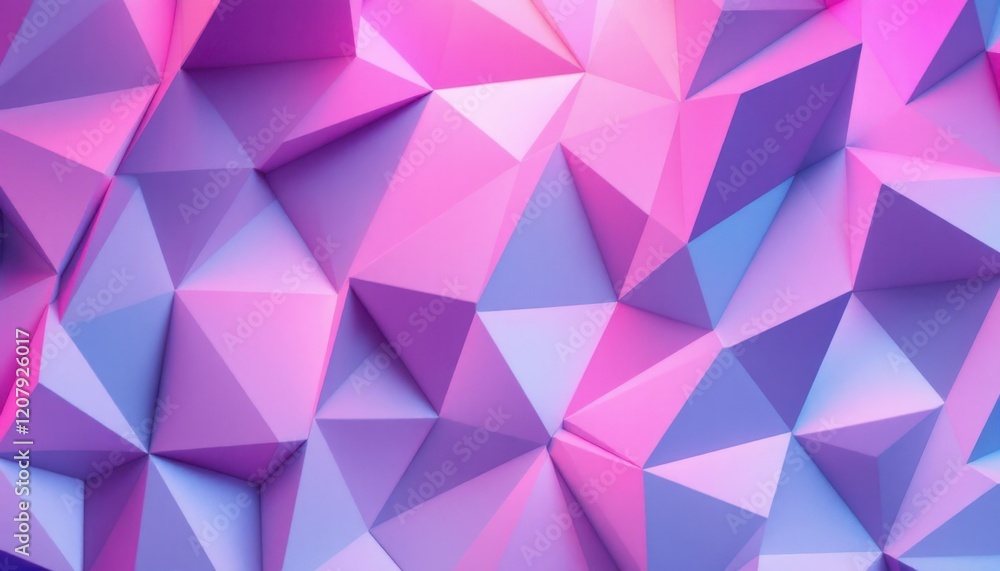 Poster abstract geometric pattern with pink and purple triangular shapes