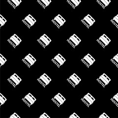 Hostel icon pattern seamless isolated on black  background