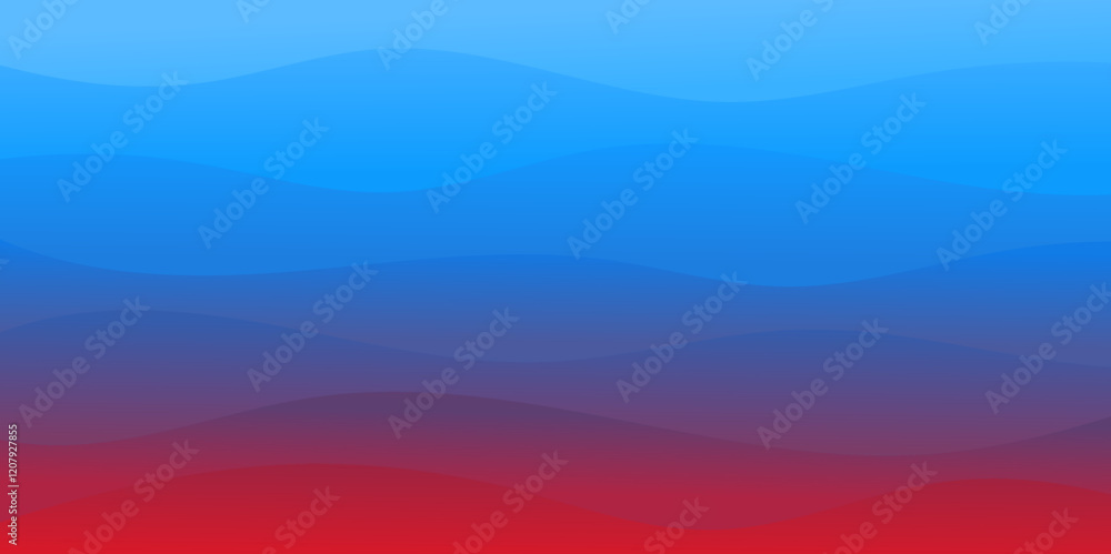 Aufkleber blue and red wave gradient abstract backgorund in flat vector design style