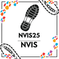 This vibrant logo design features a black shoe print and colorful paw prints, creating a positive and active mood.