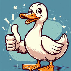 illustration of a duck with a thumbs up