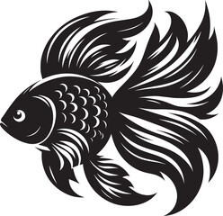 Beautiful Gold fish vector illustration silhouette isolated on white background