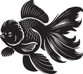 Beautiful Gold fish vector illustration silhouette isolated on white background