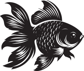 Beautiful Gold fish vector illustration silhouette isolated on white background