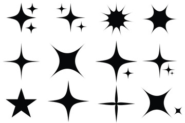 Twinkle star icon. vector icon, abstract cool shine effect. Star icon group. Vector illustration.